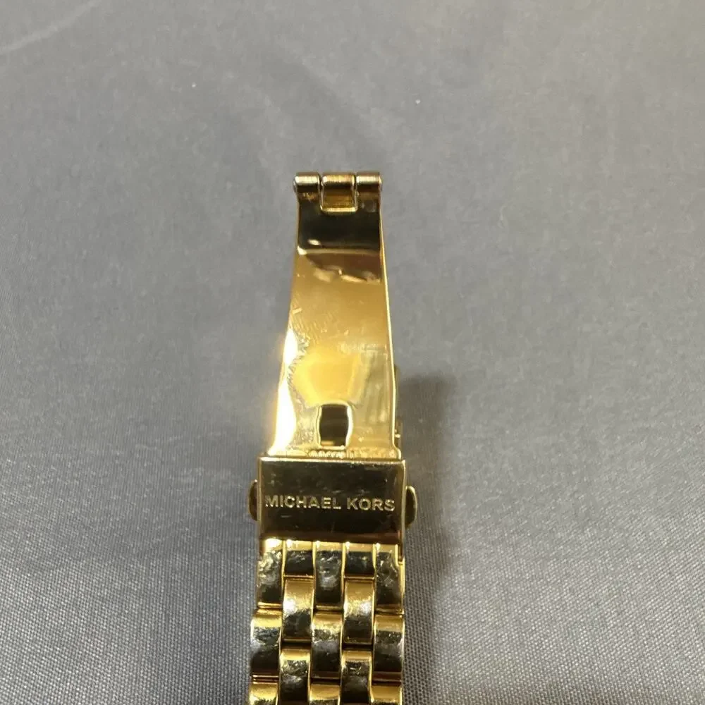 Michael Kors Womens MK-3120 New Battery 35mm Case 5.25” Band Gold Tone (G12)